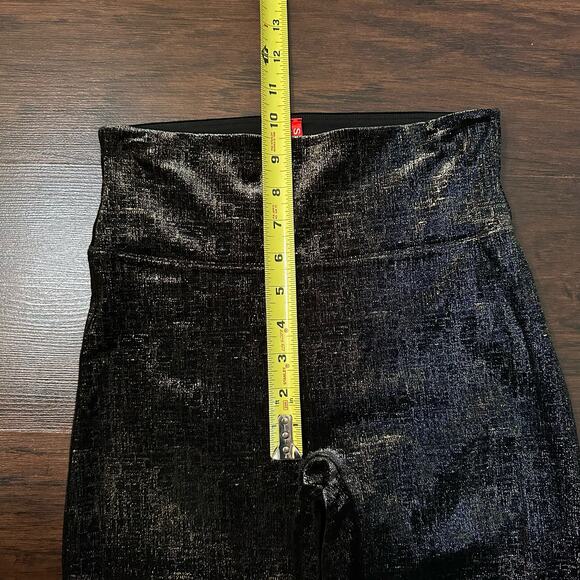Spanx black & gold velvet sparkly leggings size S - Picture 10 of 10
